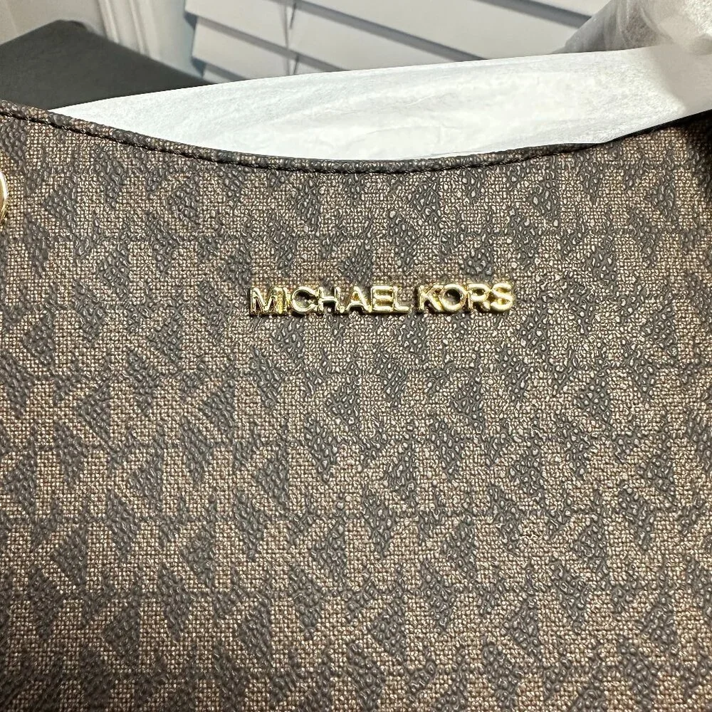 💼 MICHAEL KORS JET SET LARGE SIGNATURE LOGO SHOULDER BAG - BRAND NWT 💼